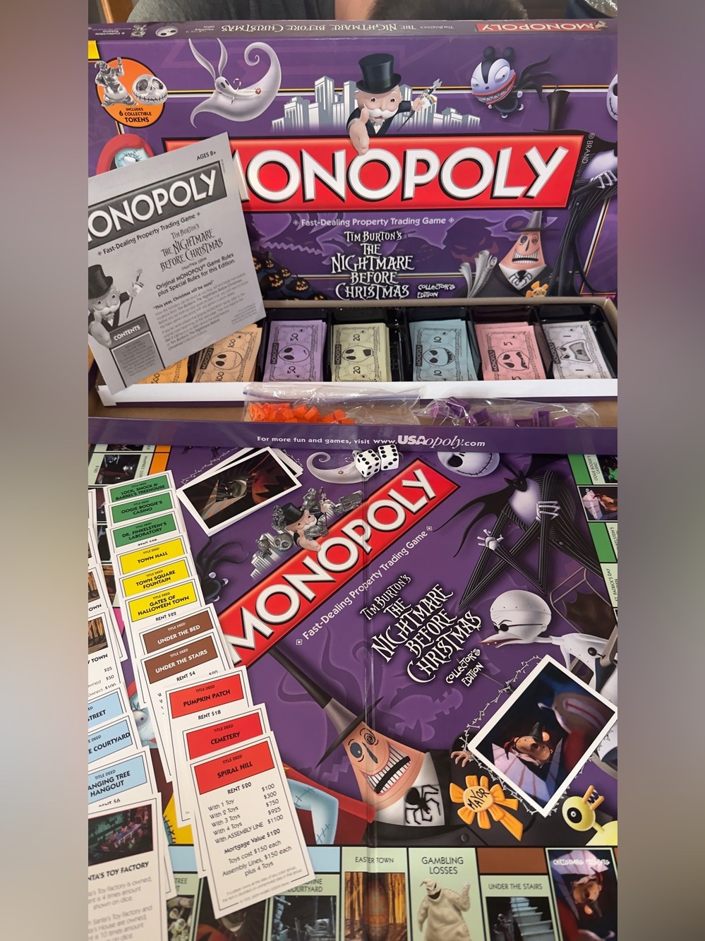 Nightmare Before Christmas Monopoly board Game EUC